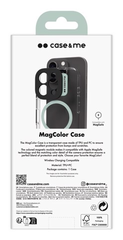 Case & Me CMCOVCASIP1661PG custodia per cellulare 15,9 cm (6.27") Cover Verde, Trasparente