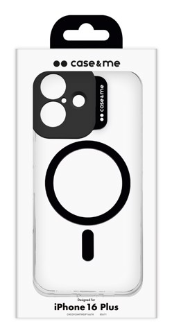 Case & Me CMCOVCASIP1667K custodia per cellulare 17 cm (6.69") Cover Nero, Trasparente