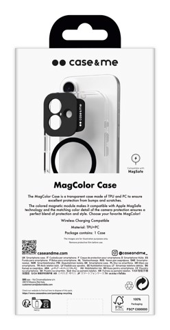 Case & Me CMCOVCASIP1667K custodia per cellulare 17 cm (6.69") Cover Nero, Trasparente