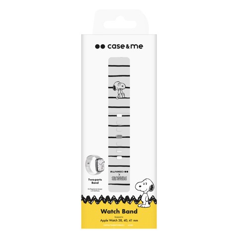 Case & Me CMPNUTSAWATCHB40S1 accessorio indossabile intelligente Cinghia Nero, Bianco Silicone