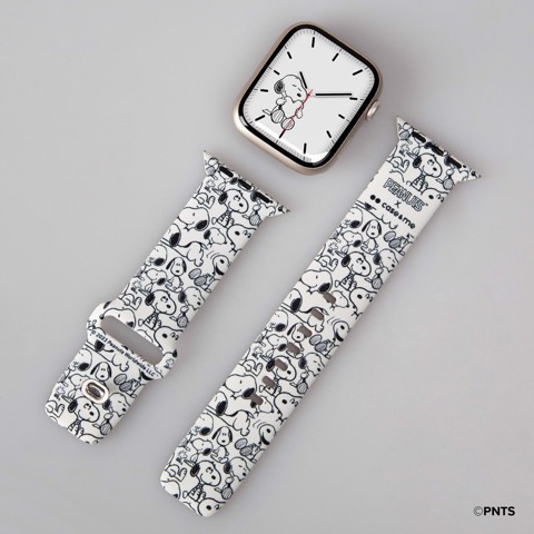 Case & Me CMPNUTSAWATCHB44S1 accessorio indossabile intelligente Cinghia Nero, Bianco Silicone