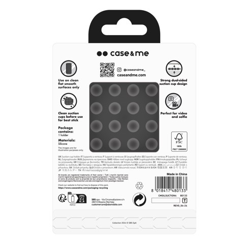 Case & Me CMSILSUCTION4 supporto per personal communication Supporto passivo Telefono cellulare/smartphone Nero