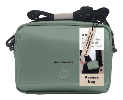 Case & Me CMSMPUCROSBBAGGN borsa e tracolla Poliestere, Poliuretano (PU) Verde Donna Borsa a tracolla