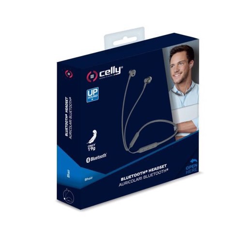 Celly BHAIRGR cuffia e auricolare Wireless In-ear Bluetooth Grigio