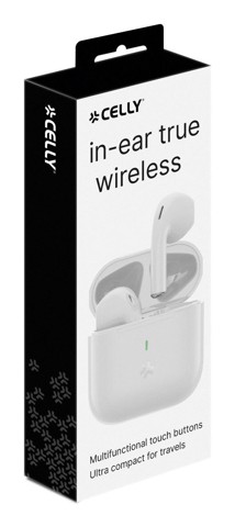 Celly COMPACT Auricolare True Wireless Stereo (TWS) In-ear Musica e Chiamate USB tipo-C Bluetooth Bianco