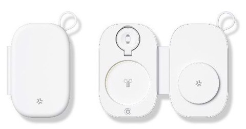 Celly MAGPOCKET3IN1WH Caricabatterie per dispositivi mobili Cuffie, Smartphone, Orologio intelligente Bianco USB Carica wireless Ricarica rapida Interno