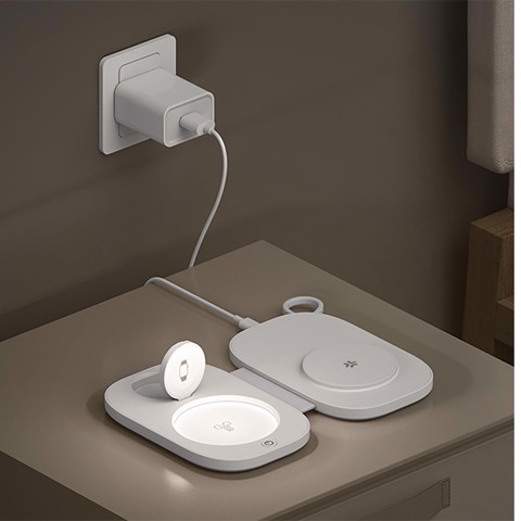 Celly MAGPOCKET3IN1WH Caricabatterie per dispositivi mobili Cuffie, Smartphone, Orologio intelligente Bianco USB Carica wireless Ricarica rapida Interno