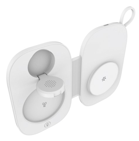 Celly MAGPOCKET3IN1WH Caricabatterie per dispositivi mobili Cuffie, Smartphone, Orologio intelligente Bianco USB Carica wireless Ricarica rapida Interno
