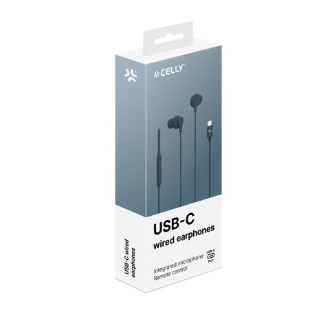 Celly UP1600TYPECBL cuffia e auricolare Cablato In-ear Musica e Chiamate USB tipo-C Blu