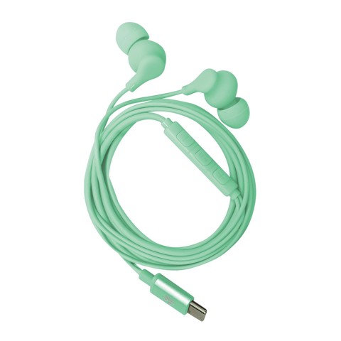 Celly UP1600TYPECGN cuffia e auricolare Cablato In-ear Musica e Chiamate USB tipo-C Verde
