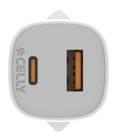 Celly UPTC1USB1USBC25 Caricabatterie per dispositivi mobili Fotocamera, Microfono, Smartphone, Tablet, Telefono Bianco USB Interno