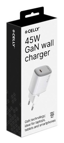 Celly UPTC1USBC45WWH Caricabatterie per dispositivi mobili Smartphone, Tablet Bianco AC Ricarica rapida Interno