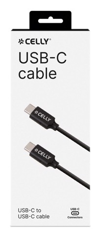 Celly USBCUSBCBK cavo USB USB 2.0 1 m USB C 60 W Nero