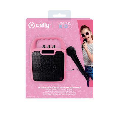 Celly WL SPEAKER + MIC + STICKER PK Altoparlante portatile mono Nero, Rosa 10 W
