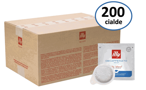 Cialde caffè Decaffeinato 200pz monodose confezionati singolarmente in atmosfera protettiva