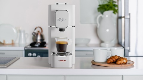 Coffea S15W, macchina da caffè a cialde E.S.E. da 44 m con espulsione automatica delle cialde nell'apposito cassetto.