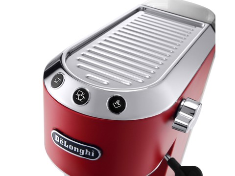 De’Longhi Dedica Style Dedica EC685.R Macchina da Caffè Manuale Espresso e Cappuccino, Compatibile con Polvere o Cialde E.S.E., Spegnimento Automatico, Serbatoio Estraibile 1.1L, 1450W, 15bar, Rosso