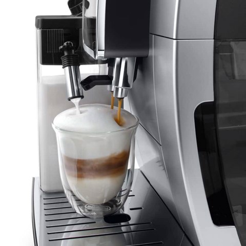 De’Longhi Dinamica Plus - Macchina Automatica per Caffè in Chicchi, 24 bevande one-touch, Argento/Nero (ECAM380.85.SB)