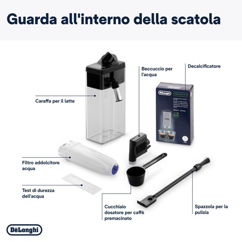 De’Longhi Dinamica Plus - Macchina Automatica per Caffè in Chicchi, 24 bevande one-touch, Argento/Nero (ECAM380.85.SB)