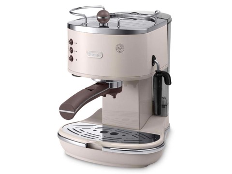 De’Longhi Icona Vintage - Macchina da Caffè Manuale Espresso e Cappuccino, Polvere e Cialde ESE,1.4L, Beige (ECOV311.BG)
