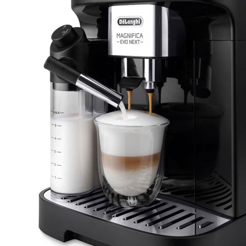 De’Longhi Magnifica Evo Next - Macchina Automatica per Caffè in Chicchi, Cappuccino, 10 Bevande, Nero (ECAM310.60.B)