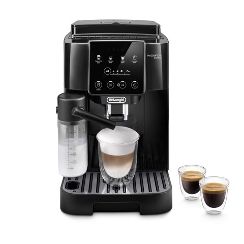 De’Longhi Magnifica Start ECAM220.60.B, Macchina Automatica per Caffè in Chicchi, Cappuccino al tocco di un tasto con la Caraffa Montalatte Automatica, 4 bevande dirette, Pannello Comandi con Icone Retroilluminate, Black