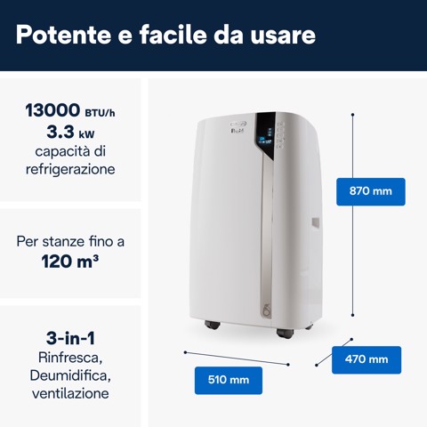 De’Longhi Pinguino Care4Me PACEX130CSTWIFI 65 dB 1300 W Bianco