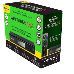 Digiquest Twin Tuner Small Edition Ethernet (RJ-45), Terrestre Full HD Nero