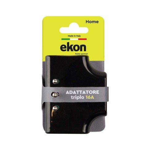 Ekon Adattatore triplo piatto con 3 prese bipasso italiane