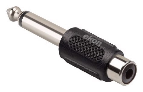 Ekon ECAJACK63AD1RCA adattatore per inversione del genere dei cavi 6,3 Nero