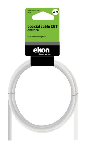 Ekon ECAN200XCUTW cavo coassiale 20 m Bianco