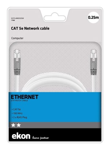 Ekon ECITLAN5E025W cavo di rete Bianco 0,25 m Cat5e U/UTP (UTP)