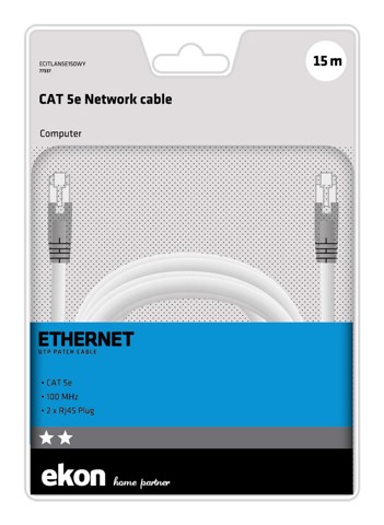 Ekon ECITLAN5E150WY cavo di rete Bianco 15 m Cat5e U/UTP (UTP)