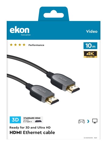 Ekon ECVHDMI100MMK cavo HDMI 10 m HDMI tipo A (Standard) Nero