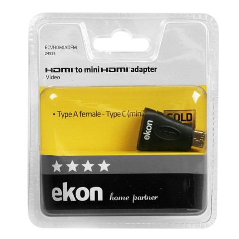 Ekon ECVHDMIADFM cable gender changer Mini-HDMI HDMI Nero