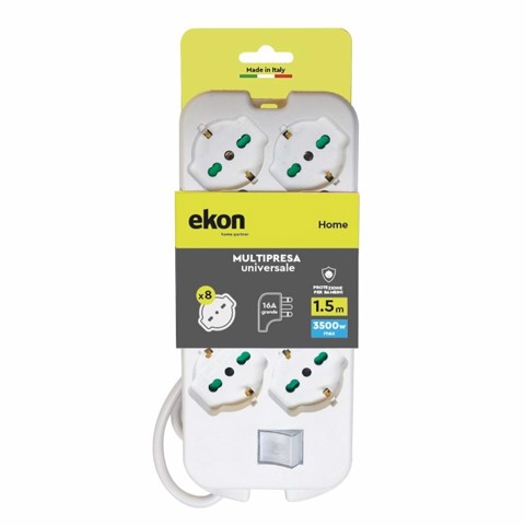 Ekon Multipresa a ciabatta con 8 porte italo-tedesche