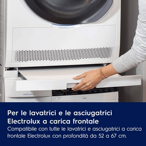 Electrolux Accessori Lavatrice E Asciugatrice Classe Stacking Kit Con Piano Estraibile Da Posizionare Tra Lavatrice E Asciugatrice In Colonna, Compatibile Con Tutti I Modelli (Comment: Branded Pnc But Having Multibrand Paper Material) E1WYHSK2