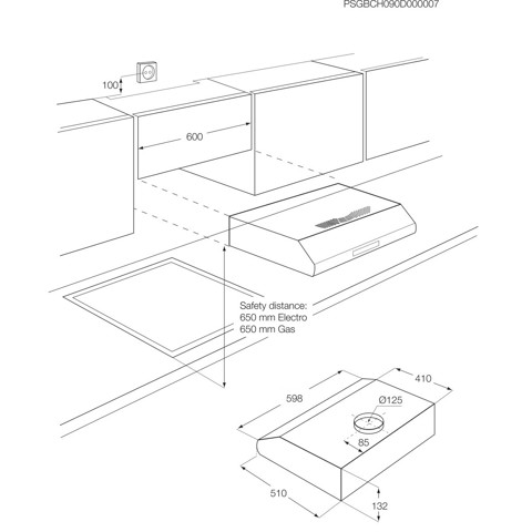 Electrolux Cappa Integrata Tradizionale Classe D 60 Cm LFU216X