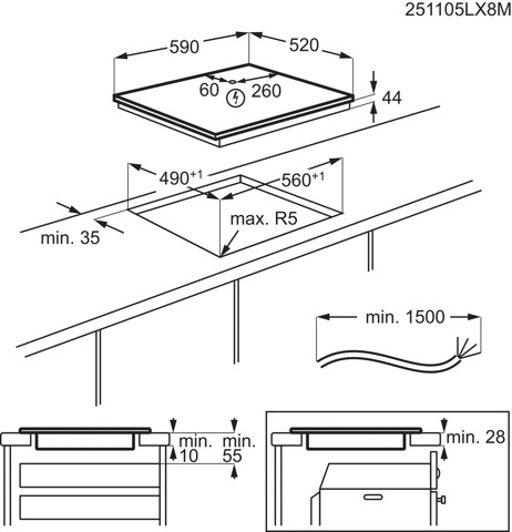 Electrolux CIV63449CT Nero Da incasso 60 cm Piano cottura a induzione 4 Fornello(i)