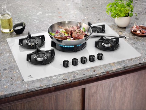 Electrolux EGG75372W piano cottura Bianco Da incasso 75 cm Gas 5 Fornello(i)