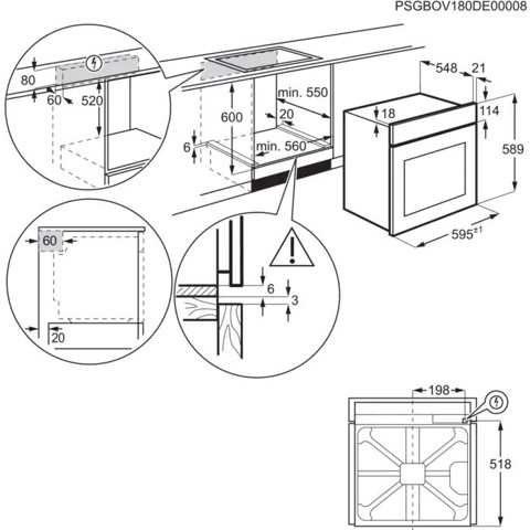 Electrolux EOF4P46X 72 L 2990 W A+ Acciaio inossidabile