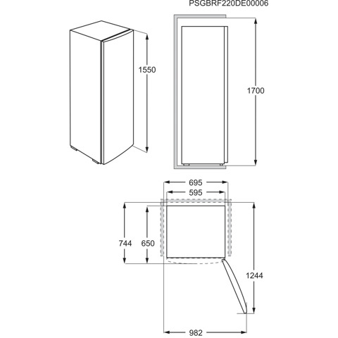 Electrolux Frigorifero Armadio Frigorifero Ventilato Classe E LRB1DE33W