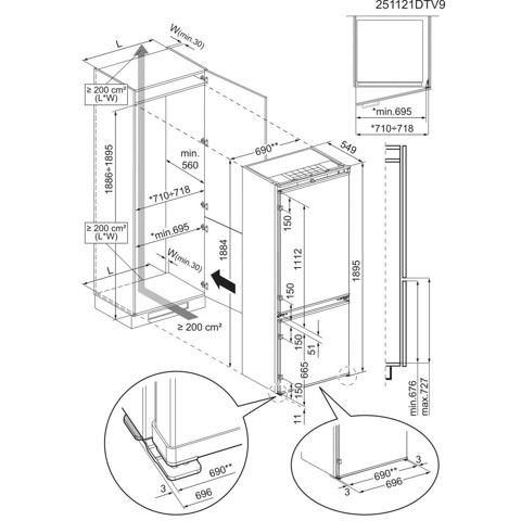 Electrolux Frigorifero Combinato Twintech Total No Frost Classe E ENA7TE75S