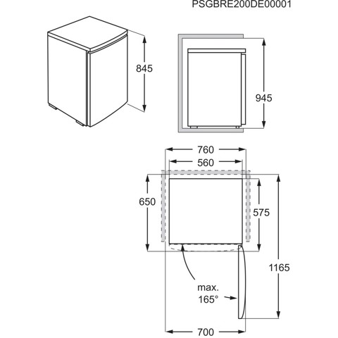 Electrolux Frigorifero Sottotavolo Congelatore Statico Classe E LYB1AE8W0