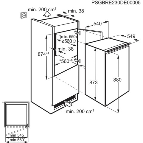 Electrolux KRB2AE88S Frigorifero ad incasso Serie 500