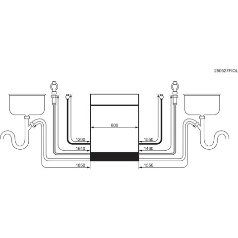 Electrolux Lavastoviglie Incasso 60 Cm - Int. Totale 14 Coperti Classe A 42 Dba MADE IN ITALY E72LA200P