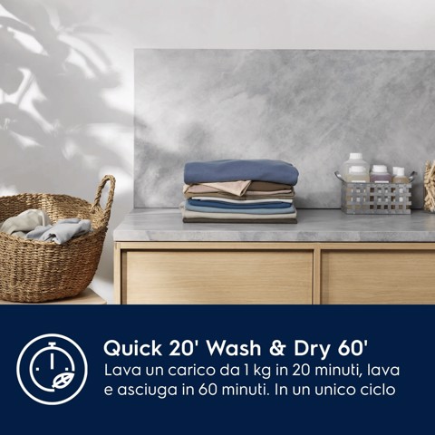 Electrolux Lavatrice Incasso Wd 7+4 Kg Classe D/B 1600 Giri MADE IN ITALY EW7W84BDBI