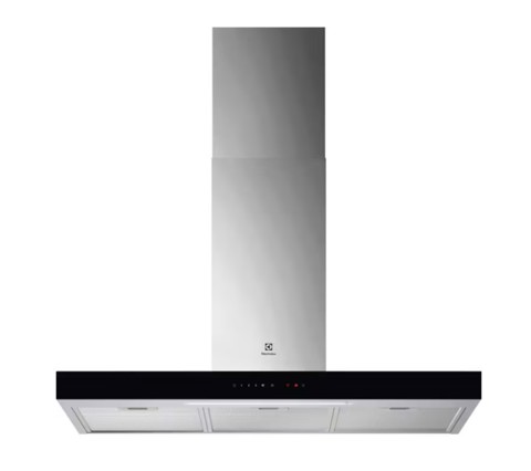 Electrolux LFT829X Cappa aspirante a parete Nero, Acciaio inox A 730 m³/h