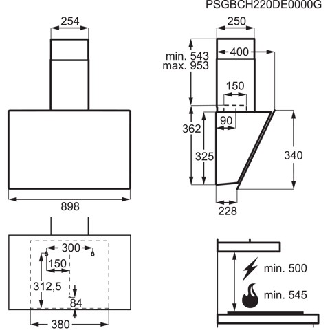 Electrolux LFV439K Serie 600 Hob2Hood 90 cm