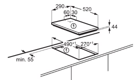 Electrolux LIT30230C Nero Da incasso 29 cm Piano cottura a induzione 2 Fornello(i)